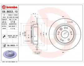 FREN DISK ARKA DUZ 282-5 HONDA ACCORD 03 - 08-HONDA S2000 00 -