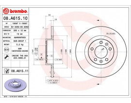 FREN DISK ARKA HAVA KANALLI 290-5 UV Coated PEUGEOT 508 1.6 VTI 10 -