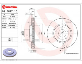 FREN DISK ON HAVA KANALLI 276-5 MITSUBISHI:LANCER 08 12 1.5-1.6-1.8