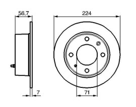 FREN DİSKİ. ARKA. 224.0 /7.0-6.3 MM