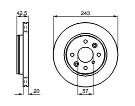FREN DİSKİ. ARKA. 243 / 20-18 MM . HAVA KANALLI