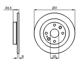FREN DİSKİ. ARKA. 251 /9-8 MM . CİVATA KİTİ