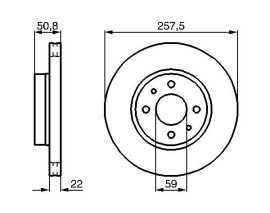 FREN DİSKİ. ARKA. 257.5 / 22-20.1 MM . HAVA KANALLI. YÜKSEK KARBON ALAŞIMLI