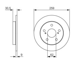 FREN DİSKİ. ARKA. 259.0 /9.0-7.5 MM