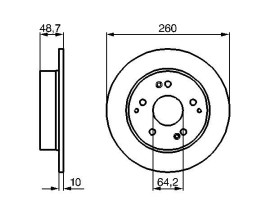FREN DİSKİ. ARKA. 260 / 10-8 MM