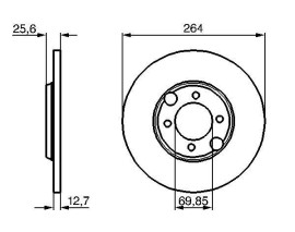 FREN DİSKİ. ARKA. 264 /12.7-11.4 MM