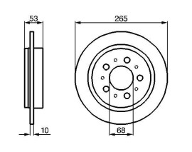 FREN DİSKİ. ARKA. 265.0 /10.0-8.0 MM