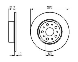 FREN DİSKİ. ARKA. 276 / 10-9 MM . KAPLAMALI