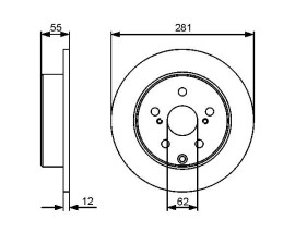 FREN DİSKİ. ARKA. 281 / 12-10.5 MM