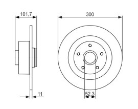 FREN DİSKİ. ARKA. 300 /11-9.5 MM . RULMANLI. ABS SENSÖRLÜ