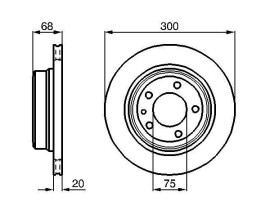 FREN DİSKİ. ARKA. 300 / 20-18.4 MM . HAVA KANALLI. YÜKSEK KARBON ALAŞIMLI