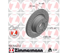 FREN DİSKİ. ARKA. 300 / 20-18.4 MM . KAPLAMALI. YÜKSEK KARBON ALAŞIMLI DELİKLİ 986479497-DF6313