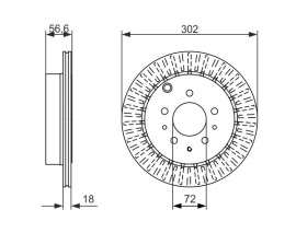 FREN DİSKİ. ARKA. 302 /18-16 MM . HAVA KANALLI. KAPLAMALI