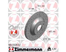 FREN DİSKİ. ARKA. 310 / 22-20 MM . KAPLAMALI DELİKLİ 986479466-DF4785