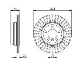 FREN DİSKİ. ARKA. 324 /20-18.4 MM . HAVA KANALLI. KAPLAMALI. YÜKSEK KARBON ALAŞIMLI