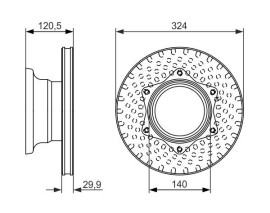 FREN DİSKİ. ARKA. 324 /29.9-26 MM . HAVA KANALLI. YÜKSEK KARBON ALAŞIMLI