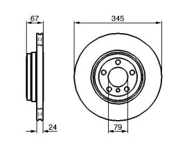 FREN DİSKİ. ARKA. 345 /24-22.4 MM . HAVA KANALLI. KAPLAMALI. YÜKSEK KARBON ALAŞIMLI