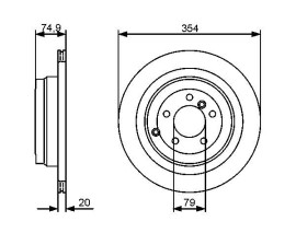 FREN DİSKİ. ARKA. 354 / 20-17 MM . KAPLAMALI. YÜKSEK KARBON ALAŞIMLI