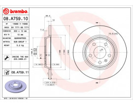 FREN DISKI ARKA AUDI A4 08-16 A5 08-17 A6 11-18 Q5 09-17 300 12 5 112