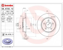 FREN DISKI ARKA DOLU 271MM UV Coated FORD FOCUS 2010-