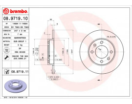 FREN DISKI ARKA DUZ 247 MM PEUGEOT 307-CITROEN C2-C3 UV Coated