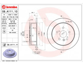 FREN DISKI ARKA DUZ 288-5 LEXUS RX 03-08