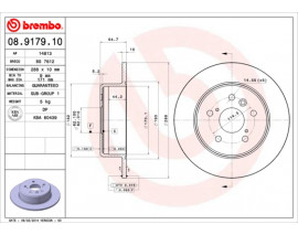 FREN DISKI ARKA DUZ- 288-5 - TOYOTA CAMRY 92 10