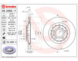FREN DISKI ARKA HAVALI 310 MM AUDI A8 03-10 VW PHAETON 08-16