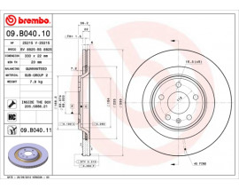 FREN DISKI ARKA HAVALI 330-5 AUDI A4 A5 Q5