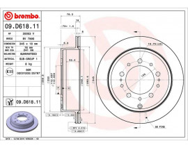 FREN DISKI ARKA HAVALI- 345-5 -UV Coated TOYOTA LANDCRUSIER 08 12 4.5 D4D-4.7