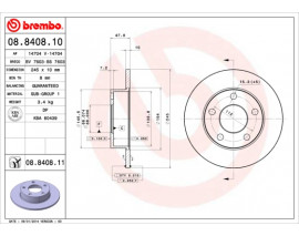 FREN DISKI ARKA KAPLAMALI 245 10 5 112 VW PASSAT 00-05 AUDI A4 95-01
