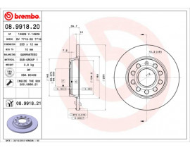 FREN DISKI ARKA KAPLAMALI AUDI A4 01-08 SEAT EXEO 09-14