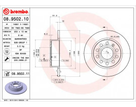 FREN DISKI ARKA KAPLAMALI VW CADDY 04- GOLF 04- AUDI A3 04- SEAT LEON 06-