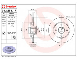 FREN DISKI ARKA RULMANLI PEUGEOT 308 1.4 1.6HDI 2.0HDI 07-