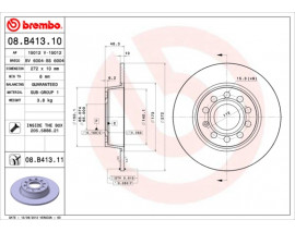FREN DISKI ARKA VW CADDY 11- GOLF 09- PASSAT 13-15 AUDI A3 09- SEAT LEON 13-