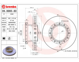 FREN DİSKİ IVECO EUROCARGO I-III 01/91-09/15-IVECO EUROCARGO V 09/15- -IVECO STRALIS I 02/02- -IVECO