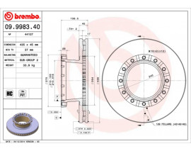 FREN DİSKİ IVECO EUROCARGO I-III 01/91-09/15-IVECO EUROSTAR 01/93-10/02-IVECO EUROTECH MH 01/98- -IV