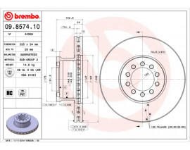 FREN DİSKİ MERCEDES-BENZ ACTROS MP4-MP5 07/11- -MERCEDES-BENZ ANTOS 07/12-12/18-MERCEDES-BENZ ATEGO