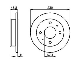 FREN DİSKİ. ÖN. 230 /11-8.4 MM