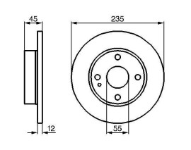 FREN DİSKİ. ÖN. 235.0 /12.0-10.0 MM