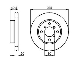 FREN DİSKİ. ÖN. 235 / 20-18 MM . HAVA KANALLI