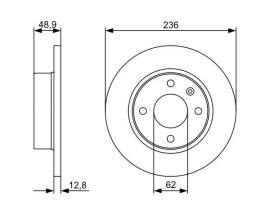 FREN DİSKİ. ÖN. 236 /12.7-11.4 MM
