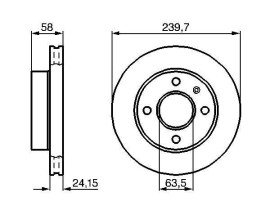 FREN DİSKİ. ÖN. 239.45 / 24.15-22.2 MM . HAVA KANALLI
