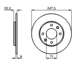 FREN DİSKİ. ÖN. 247.5 / 8-7 MM