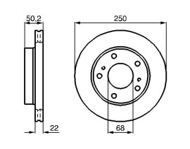 FREN DİSKİ. ÖN. 250 /22-20 MM . HAVA KANALLI