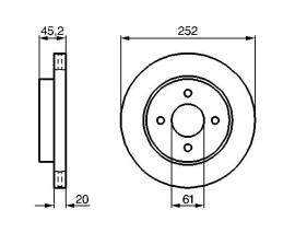 FREN DİSKİ. ÖN. 252 /20-18 MM . HAVA KANALLI