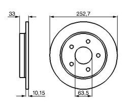 FREN DİSKİ. ÖN. 252.7 / 10.15-8.9 MM