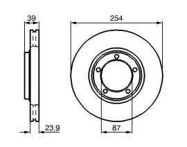 FREN DİSKİ. ÖN. 254 /24-22.4 MM . HAVA KANALLI