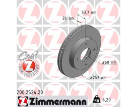FREN DİSKİ. ÖN. 257.0 /26.0-24.0 MM 986479535