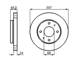 FREN DİSKİ. ÖN. 257 / 24-22.4 MM . HAVA KANALLI